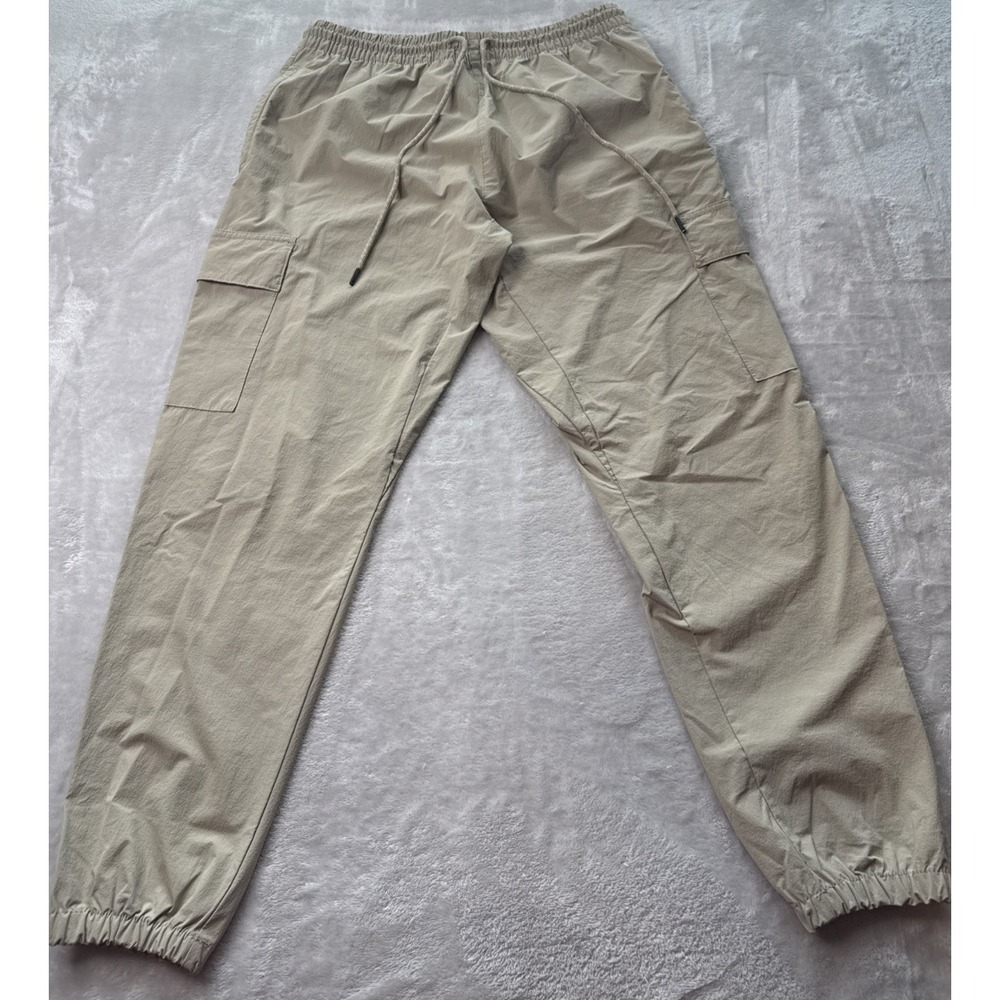 Burnside Men's Khaki Cargo Jogger Pants Size M Elastic Waist